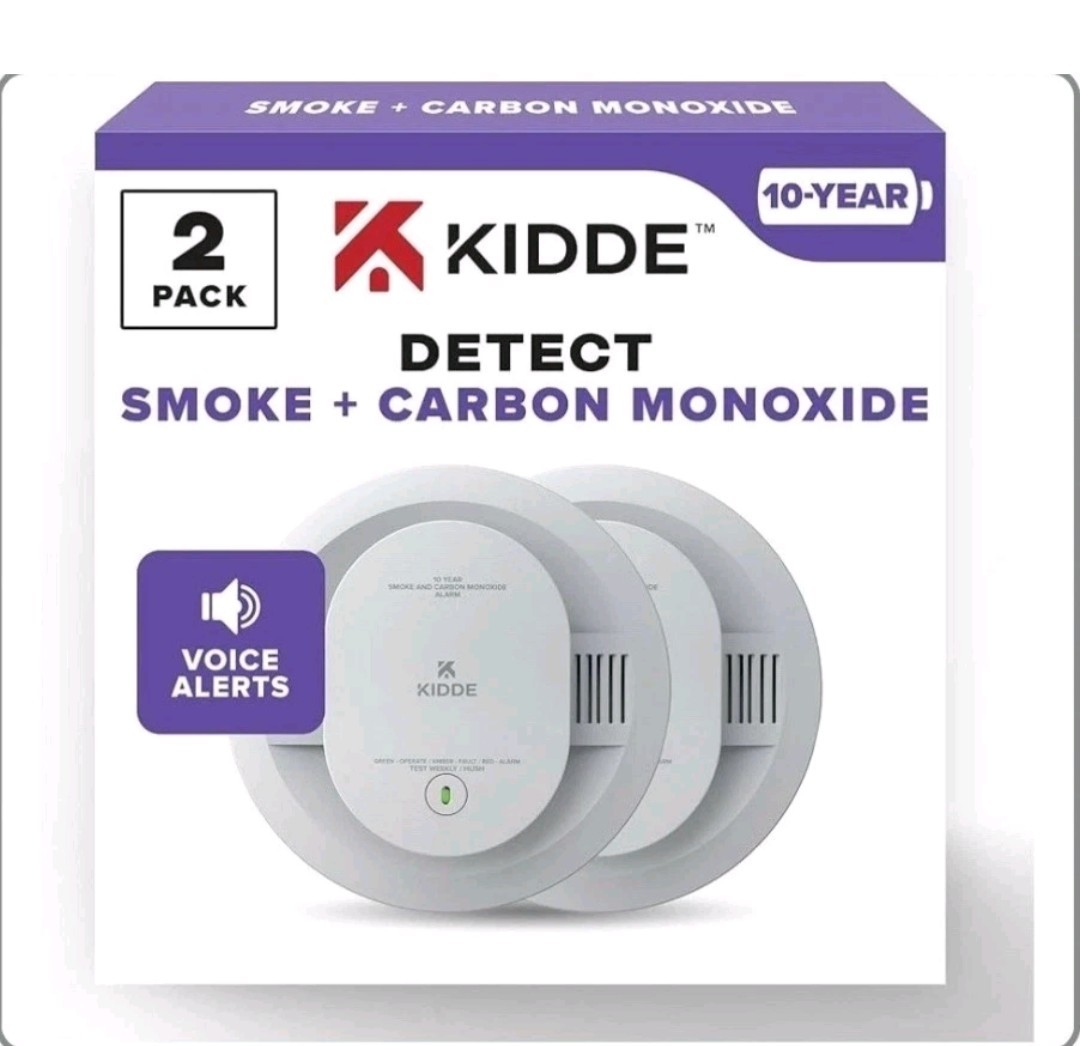 (2) Kidde Smoke & Carbon Monoxide Detector 30CUD10-V 10yr Battery VOICE ALERTS