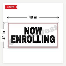 Now Enrolling BR3 2 Pack 24x48 Vinyl Banners With Grommets