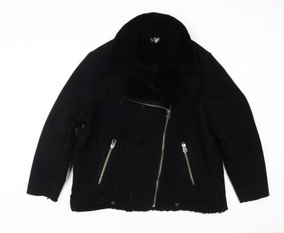 Schwarze Motorradjacke für Damen von H&M, Größe 14