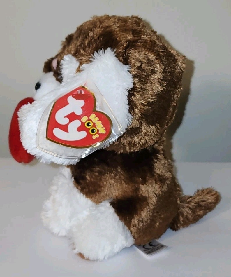 Ty Beanie Boos - CUDDLES the Valentines Day Dog 6" NEW MWMTs Plush Stuffed Toy
