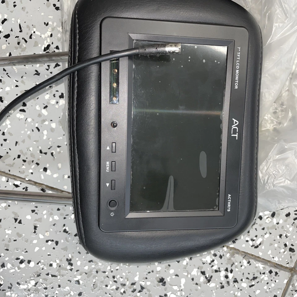 Act LCD 7 LCD Monitor Acthr75 Honda Headrest Monitor Untested As-Is No Remote - Image 3 of 4