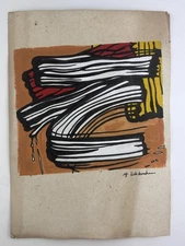 Roy Lichtenstein COA Art Painting Original Drawing Vintage Paper Signed