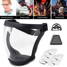 Anti-fog Full Face Shield Super Protective Head Cover Transparent Safety Mask UK