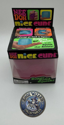 Schylling NeeDoh Nice Cube Super Solid Squish Squeeze Ball Pink 3 in