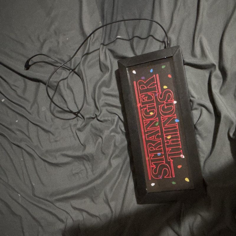 Stranger Things LED Plug-In Night Light Sign, Red Light, Black/Red Indoor