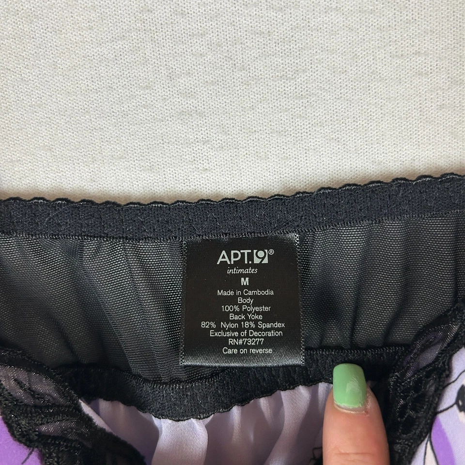 Apt.9 Intimates Babydoll Vestido Sin Mangas Mujer Mediano Púrpura Floral Chemise Lencería Foto 3 de 4