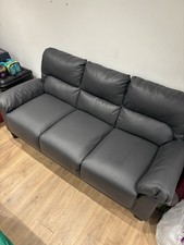 Grey Leather Sofa Set