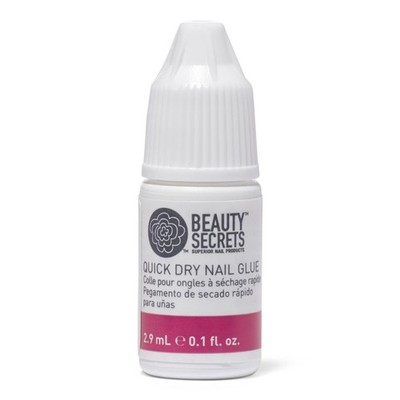 BEAUTY SECRETS Quick Dry Nail Glue .1 Ounce, Clear