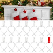 12 Pcs Christmas Clear Garland Hanger Ties for Mantel 10 Inch Silicone Invisi...