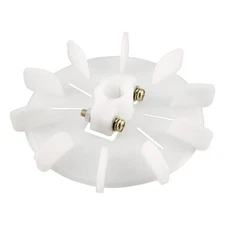129 X 14mm Round Shaft Replacement White Plastic 10 Impeller Motor Fan Vane