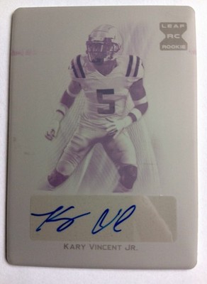 Druckplatte 1/1 Blatt Trinity Kary VINCENT JR Autogramm Magenta 2021