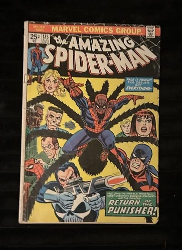 The Amazing Spider-Man #135 Marvel 1974 - 2nd Punisher – Bronze Age Key NO MVS