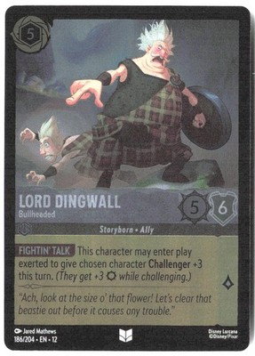 Disney Lorcana TCG Lord Dingwall Bullheaded 186/204 Foil Wilds Unknown