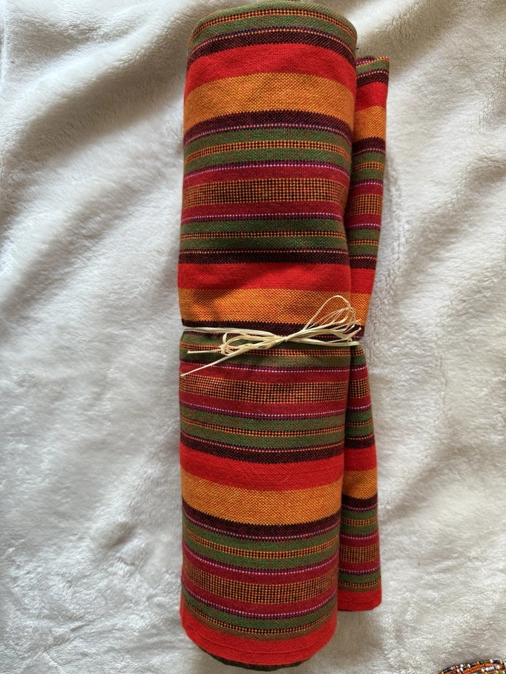 Manta Africana Masai Masai Shuka Chal Bufanda Sarong Kimono 59x79" Kenia Naranja Foto 4 de 4