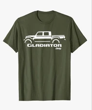 mens jeep Gladiator t shirt X-Large olive green /white  logo