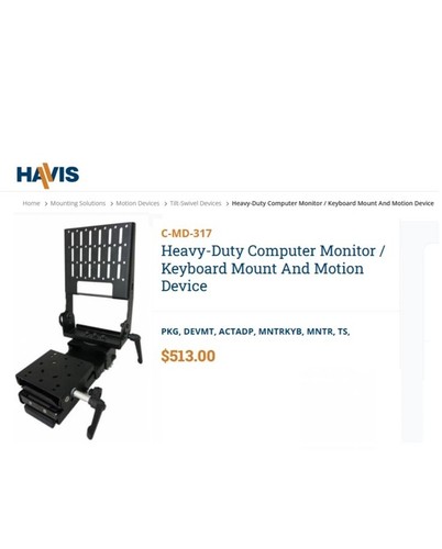Havis C-MD-317 Heavy-Duty Computer Monitor / Keyboard Mount and Motion Device - Afbeelding 2 van 11