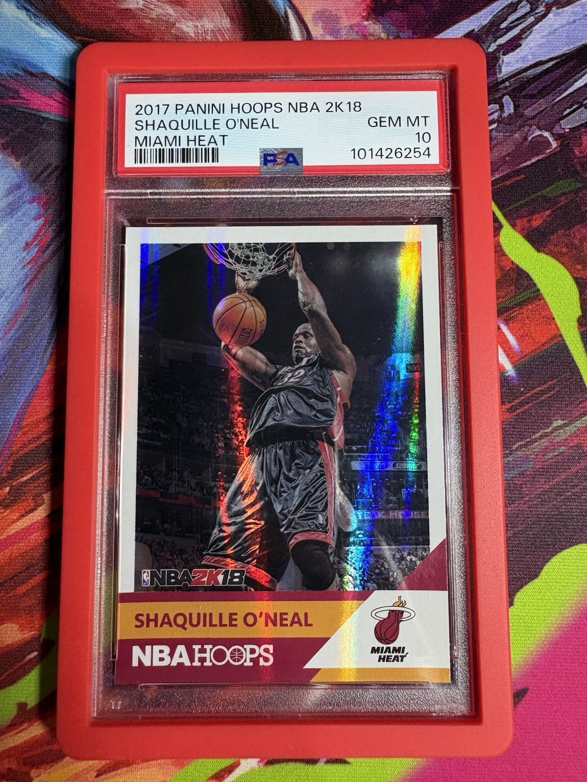 Panini Hoops 2017-18 NBA 2K18 Shaquille O'Neal Miami Heat #34 PSA 10 POP 41!