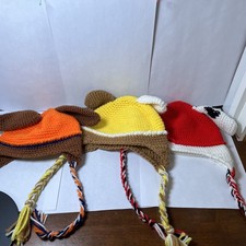 Set Of 3 Kids Paw Patrol Handmade Crochet Hats Rubble Marshall Zuma