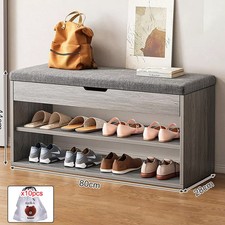 Shoe Bench Shoe Storage Rack Cabinet Organiser with Cushion Padded Seat Unit UK