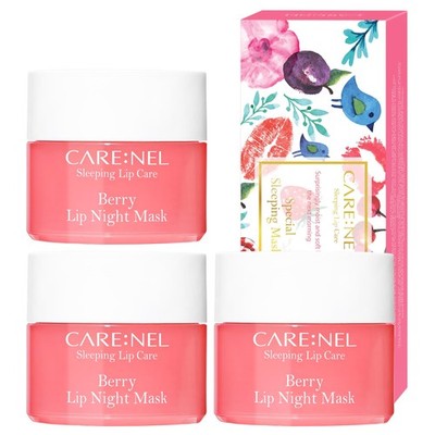 CARENEL Lip Sleeping Mask 5g (Berry 3Set) - Moisturizer for Dry Lips - Overni...