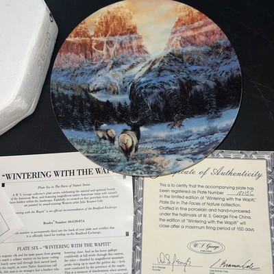 The Faces of Nature Collector's Plates Julie Kramer Cole Wintering W/the Wapiti