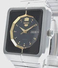 SEIKO 5 4206-5700 Day Date Square Black Dial Automatic Men's Watch Vintage