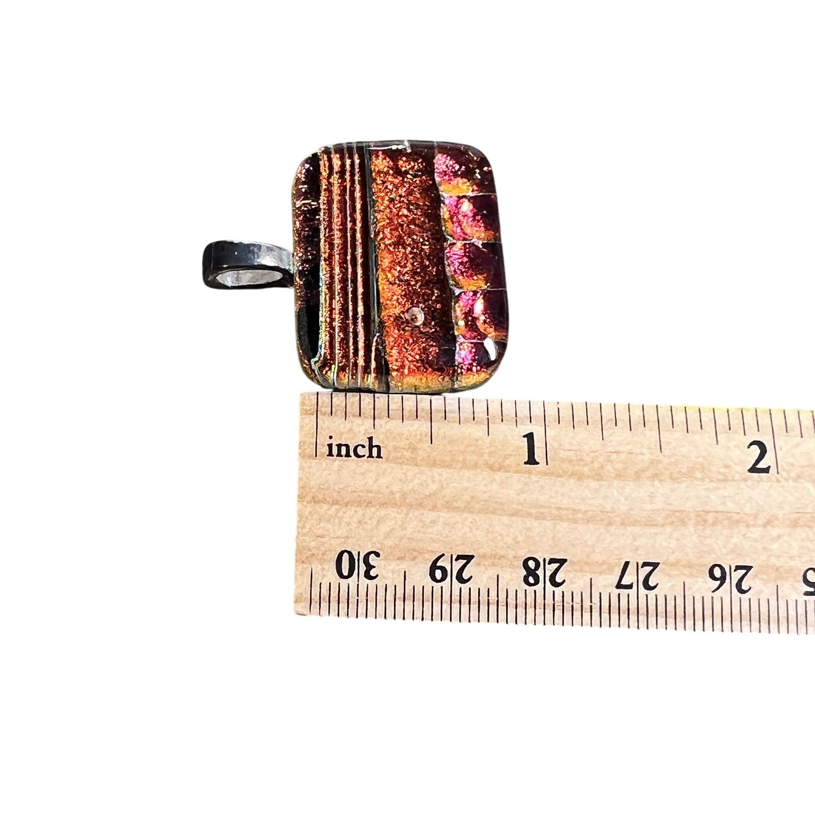 DICHROIC Glass Pendant Rectangular Multicolor Fus… - image 7