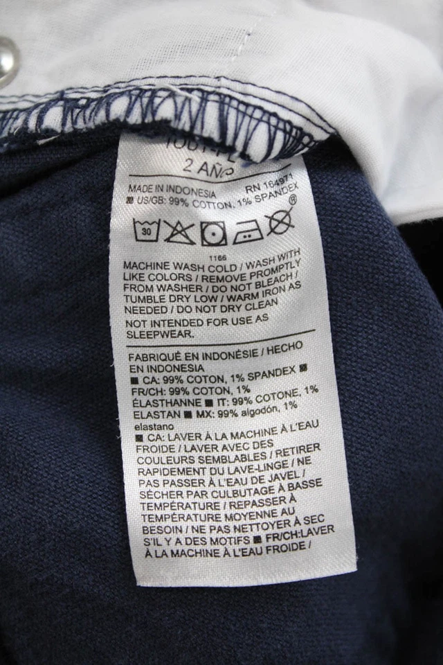 Pantalones de pana Janie and Jack para niños pierna recta cremallera azul marino talla 2T Foto 4 de 4