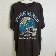 NWOT- Foreigner World Tour Graphic Black T-Shirt- Size XXL