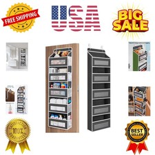Over the Door Organizer Storage, 5 shelf Hanging Organizer with 5 Large Capac...