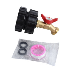 IBC Tote Tank Adapter 275-330 Gallon 2.44" Fine Thread 1/2" Male NPT  3/4" GHT