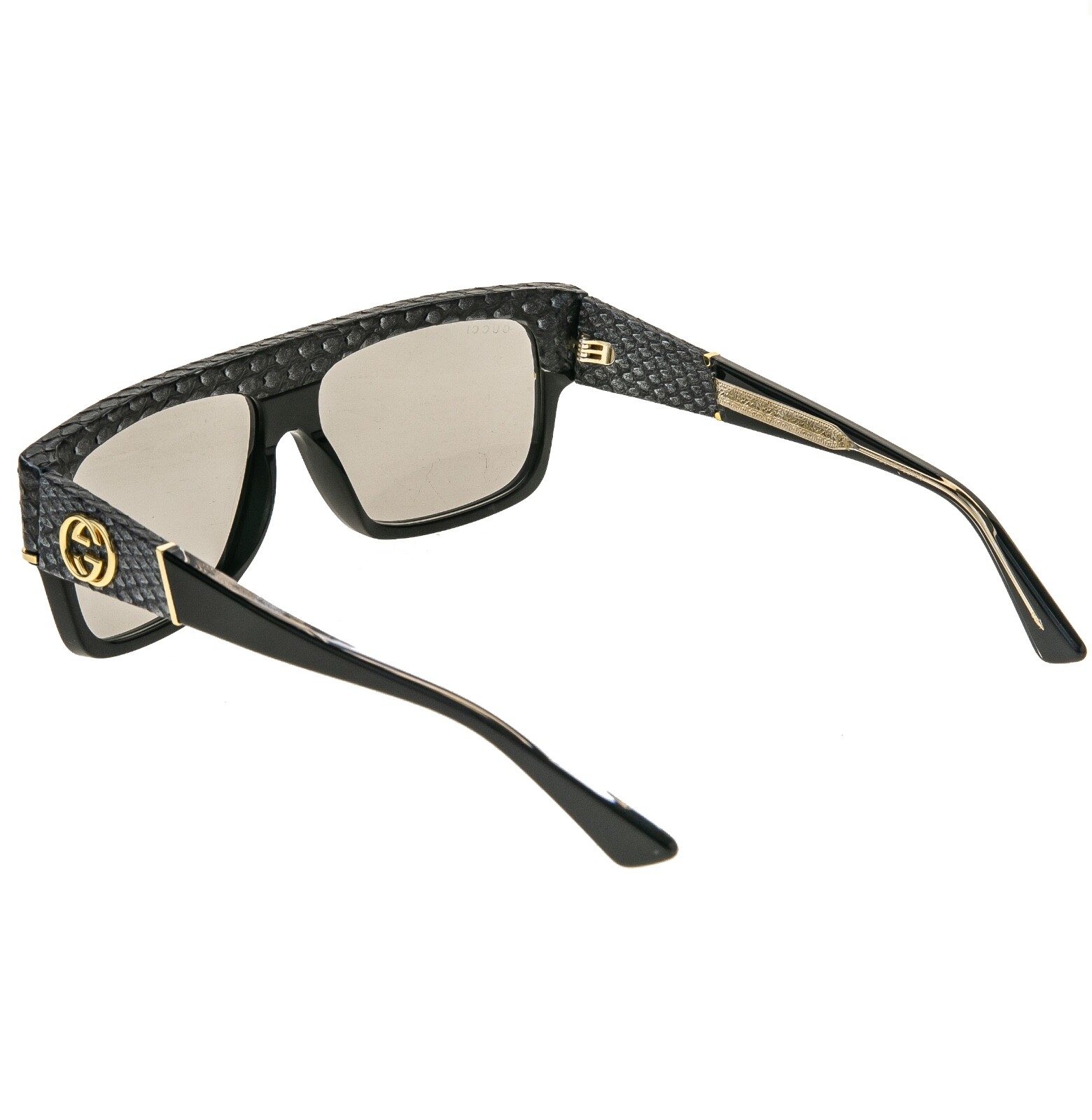 GUCCI 0483 Black Gray Ayers Snake Python Leather Unisex Lux Sunglasses GG0483S image 6