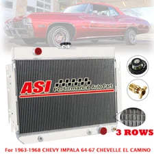 3 Row Full Aluminum Radiator For 1963-1968 Chevy Impala/ 1964-1967 El Camino