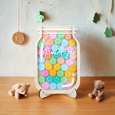 6'' 9'' 11'' Magnetic Behavior Reward Jar Colourful Funny Tokens for Training Kids