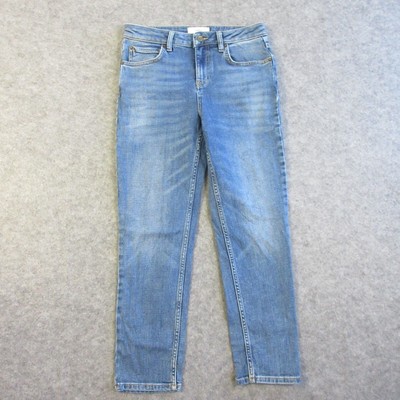 ba&sh bash Womens Lady Jeans Slim Straight 1 Blue High Rise Denim Cotton 554