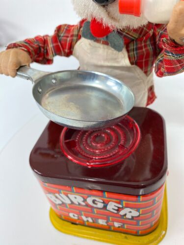 Vintage Yonezawa Burger Chef Batteriebetrieben Hund Blechspielzeug Japan Original - Bild 12 von 14