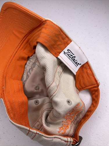 Titleist Hat Baseball Cap Orange Golf Orange Adjustable Distressed - Imagen 2 de 9