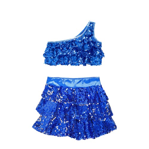 UK Girls Sequins Tassel Hem Latin Dance Dress Leotard Jazz Dance Dresses Outfits - Picture 131 of 162