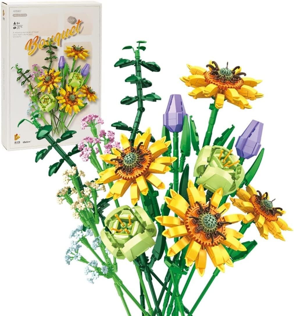 Sunflower Bouquet Building Kit, Sunflower Bouquet Lego 975 Pcs | eBay