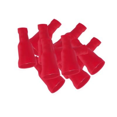 50x Flachsteckhülsen rot vollisoliert 6,3 - 0,8 mm² Flachsteckhülse Kabelschuhe