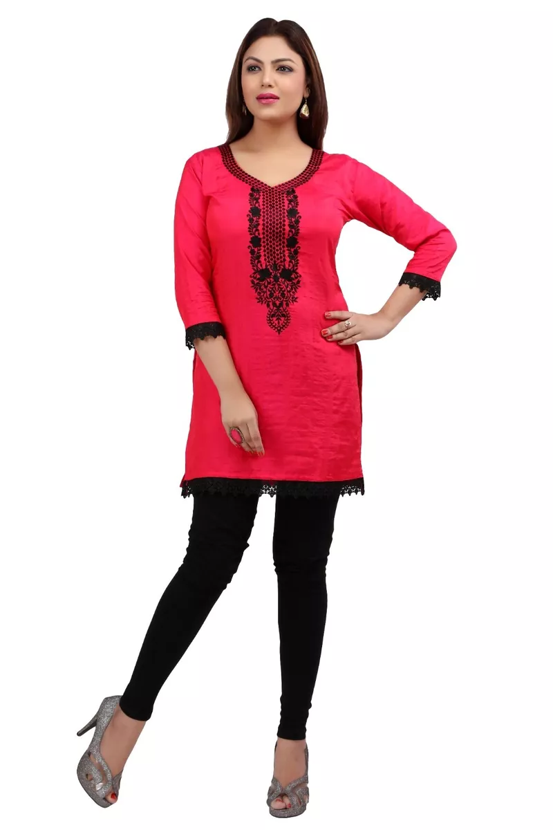 Buy Beige Silk Kurtis for Women Online in India - Indya