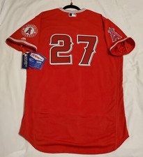 AUTHENTIC MAJESTIC 52 2XL, LOS ANGELES ANGELS, MIKE TROUT, FLEX BASE Jersey