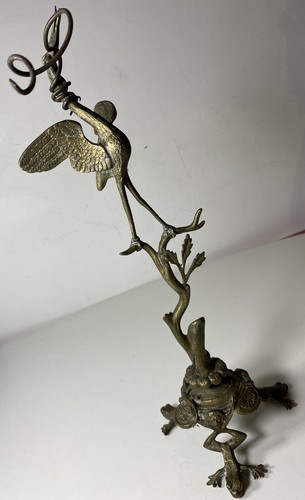 Victorian Curio Jewellery stand xrare Frog Feet Stork Snake Lizard Lion Head Vtg - Picture 3 of 16