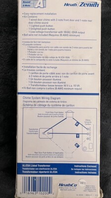 Heath Zenith White Plastic Wired Door Chime Kit for sale online | eBay
