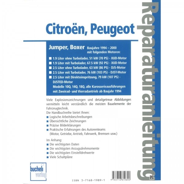 Thumbnail - Citroen Jumper I Peugeot Boxer I (1994-2000) Reparaturanleitung