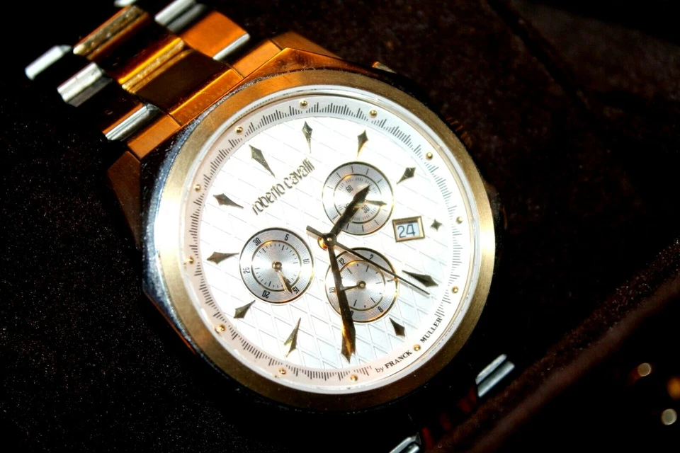 Roberto Cavalli Watch men's GEOMETRY & OCTAGON Luxury STEEL BRACELET $ - Image 2 of 4