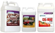 Hydro Galaxy Silica Blast 1 qt, Cal-Mag Plus 1 qt, Sweet Raw 1 qt