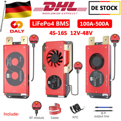 Daly Smart BMS Lifepo4 4S 12V/8S 24V/16S 48V 100A-500A with Balance+Bluetooth DE