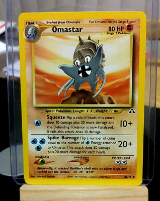 1995 omastar pokemon card value Vintage Uncommon - Set/4 Neo Discovery Non-Holo Cards 43/75 Buy this amazing trading card from our collection POKEMON CARD 1999 OMASTAR 40/62
