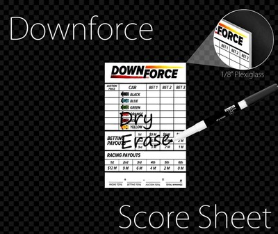 Hard Acrylic Downforce Board Game Score Sheet Plaque, Dry Erase ...